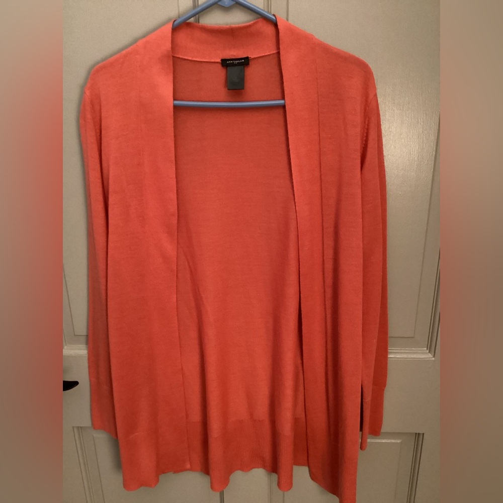 Ann Taylor Vibrant Coral Cardigan